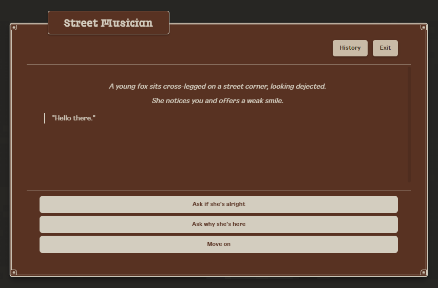 Dialogue overlay with no character art: narration and dialogue fill the full width instead